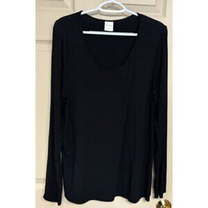 Soma Long Sleeve Black Top Womens Size Large